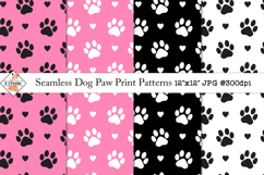 Seamless Dog Paw Print Patterns | Digital Papers Product Image 1