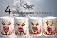 Valentine animals | cute cow mug sublimation design PL Product Image 1