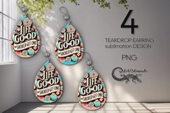 Boho inscription | 4 Teardrop Earring sublimation designs PL Product Image 1