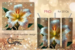 Lilies & Hummingbird | skinny tumbler Sublimation design PL8 Product Image 1