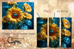 Glitter sunflowers | Skinny tumbler Sublimation design PLUS8 Product Image 1
