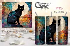 Mosaic Cat | skinny tumbler animals Sublimation design PLUS8 Product Image 1