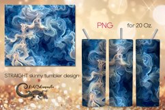 Abstract blue design | Marble Straight Skinny Tumbler PLUS8 Product Image 1