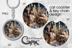 Knitted Xmas | Sublimation Car coaster &amp; key chain PLUS8 Product Image 1