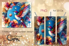 Retro Hummingbird | skinny tumbler Sublimation design PLUS8 Product Image 1