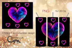 Neon hearts | love Skinny tumbler sublimation design PLUS8 Product Image 1
