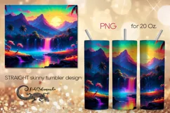 Neon Tropics | Beach Skinny Tumbler Sublimation design PLUS8 Product Image 1