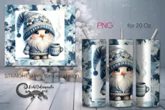Christmas gnome | xmas Watercolor tumbler sublimation PL8 Product Image 1
