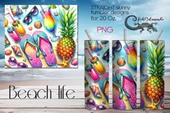 BeachLife | tropical Skinny Tumbler Sublimation design PLUS Product Image 1