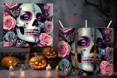 Funny skulls | Halloween Skinny tumbler sublimation PLUS8 Product Image 1