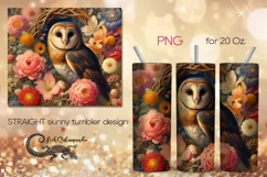 Owl | Fantasy bird skinny tumbler Sublimation design PLUS8 Product Image 1