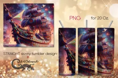 Fantasy ship | 8 Marine Skinny Tumbler Sublimation design P8 Product Image 1