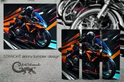 Black rider | Bike Skinny tumbler sublimation design PLUS8 Product Image 1