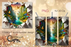 Tropical landscape | Skinny Tumbler Sublimation design PLUS8 Product Image 1