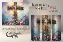 Christian cross | Skinny tumbler Sublimation design PLUS8 Product Image 1