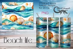 BeachLife | sea Skinny Tumbler Sublimation design PLUS8 Product Image 1