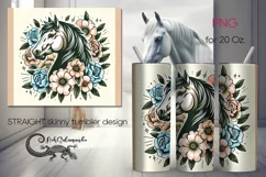 Horse | tatoo style skinny tumbler Sublimation design PLUS8 Product Image 1