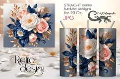 Watercolor Flower | Sublimation skinny tumbler design PLUS8 Product Image 1