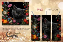 Cats & flowers | skinny tumbler Sublimation design PLUS8 Product Image 1