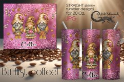 Coffee gnome | Skinny tumbler Sublimation design PLUS8 Product Image 1
