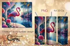 Flamingo | Tropical Skinny Tumbler Sublimation design PLUS8 Product Image 1