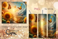Romantic sunflower | Skinny tumbler Sublimation design PLUS8 Product Image 1