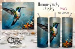 Modern Hummingbird | skinny tumbler Sublimation design PLUS8 Product Image 1