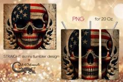 Patriotic Skulls | Vintage Skinny tumbler sublimation PLUS8 Product Image 1
