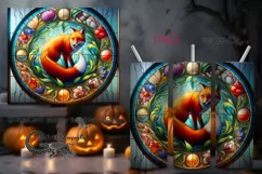 Stained glass Fox | skinny tumbler Sublimation design PLUS7 Product Image 1