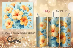 Watercolor Flowers | retro tumbler Sublimation design PLUS8 Product Image 1