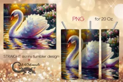 Swan | impressiomism skinny tumbler Sublimation design PLUS8 Product Image 1