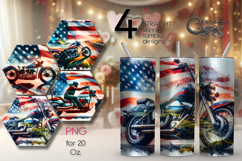 Motorcycle patriot | 4 Skinny tumbler sublimation designs PL Product Image 1