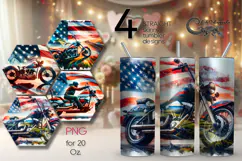 Motorcycle patriot | 4 Skinny tumbler sublimation designs PL Product Image 1