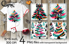 Christmas tree | 4 modern PNG Sublimation designs 2 Product Image 1