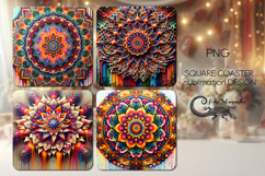 Mandala | 4 square coaster sublimation designs PL Product Image 1