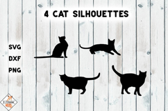Cat Silhouettes SVG DXF PNG Product Image 1