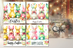 Easter rabbit | 4 square coaster sublimation designs P Product Image 1