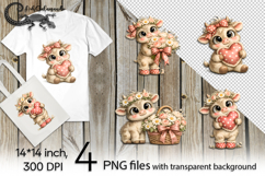 Funny cow | 4 cute PNG Sublimation designs Product Image 1