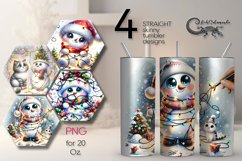 Funny Christmas snowman | Skinny tumbler sublimation design Product Image 1