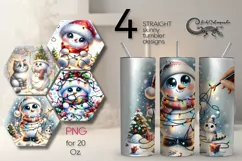 Funny Christmas snowman | Skinny tumbler sublimation design Product Image 1