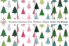Seamless Christmas Tree Pattern Digital Papers Product Image 1