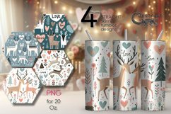 Valentine deers | 4 scandi Skinny tumbler designs Product Image 1