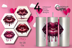Valentine lips | 4 Skinny tumbler sublimation designs PL Product Image 1