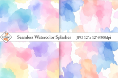 Seamless Watercolor Splash Patterns | Digital Papers Product Image 1