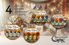 Motivating inscriptions | 4 Round earring sublimation Product Image 1