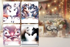 Valentine horse &amp; unicorn | Money Card Sublimation designs Product Image 1