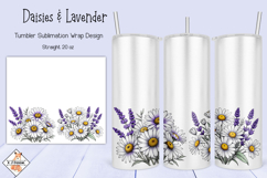 Daisies &amp; Lavender Tumbler Sublimation Wrap Product Image 1