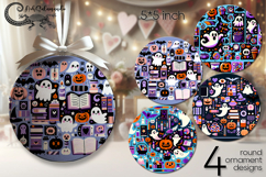 Funny halloween | round ornaments sublimation designs Product Image 1