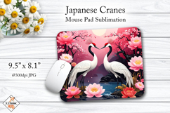 Japanese crane mouse pad sublimation design Product Image 1