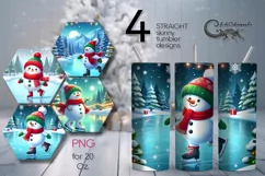 Xmas Snowman | 4 Christmas Skinny tumbler sublimation PL Product Image 1